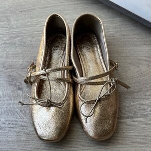 Zara Gold Metallic Flats